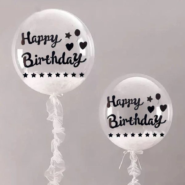 Happy Birthday Balloon Black
