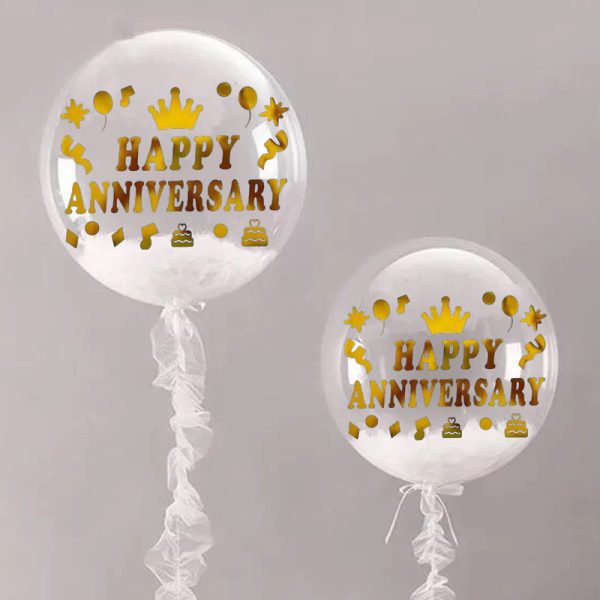 Happy Anniversary Gold Wording Balloon