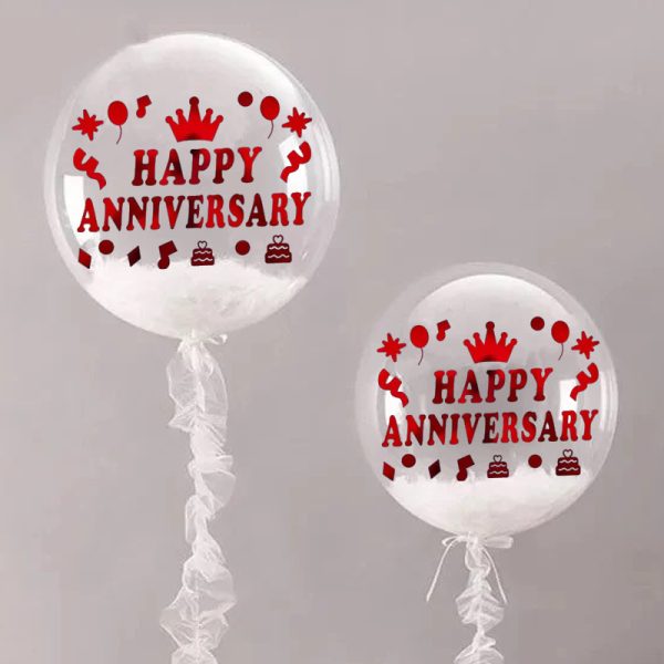 Happy Anniversary Red Wording Balloon