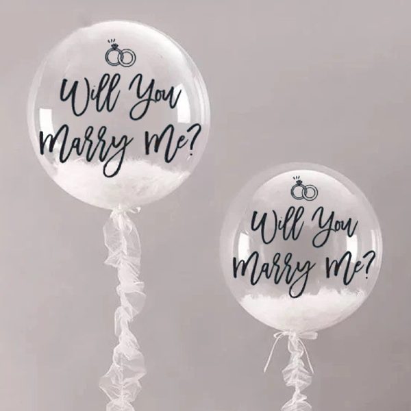 Will You Marry Me Balloon Black Wording