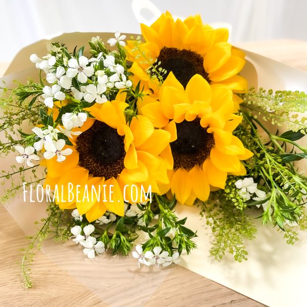 Grande Sunflower and Greens Bouquet