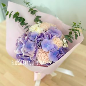 Flower Delivery Singapore 64 Purple Hydrangea Carnation Bouquet