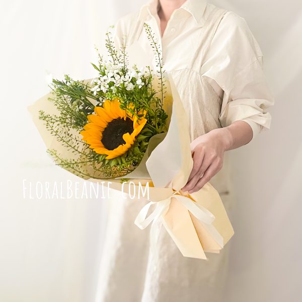 Sunflower and Greens Bouquet