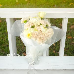 White Chrysanthemum Rose and Carnation Bouquet