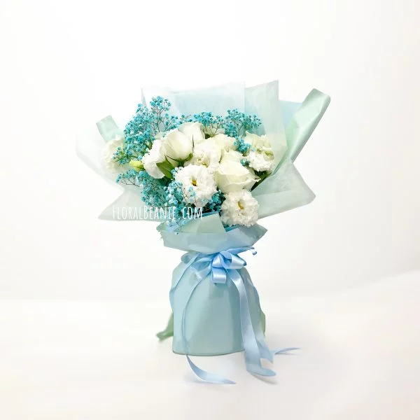 White Rose and Eustoma Bouquet