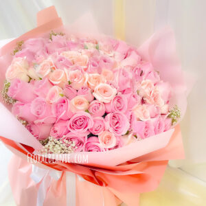 Flower Delivery Singapore 65 99 Pink Rose with Baby's Breath Bouquet