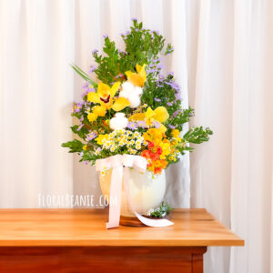 Bright Phalaenopsis Vase Arrangement