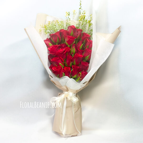 Elegant Red Rose Bouquet with Green