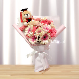 Pink and White Daisy Graduation Bouquet