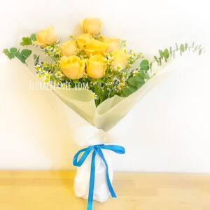 我爱你香槟玫瑰绿意花束