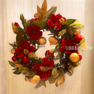 Flower Wreath 46 Poinsettias and Ornament Christmas Wreath Singapore